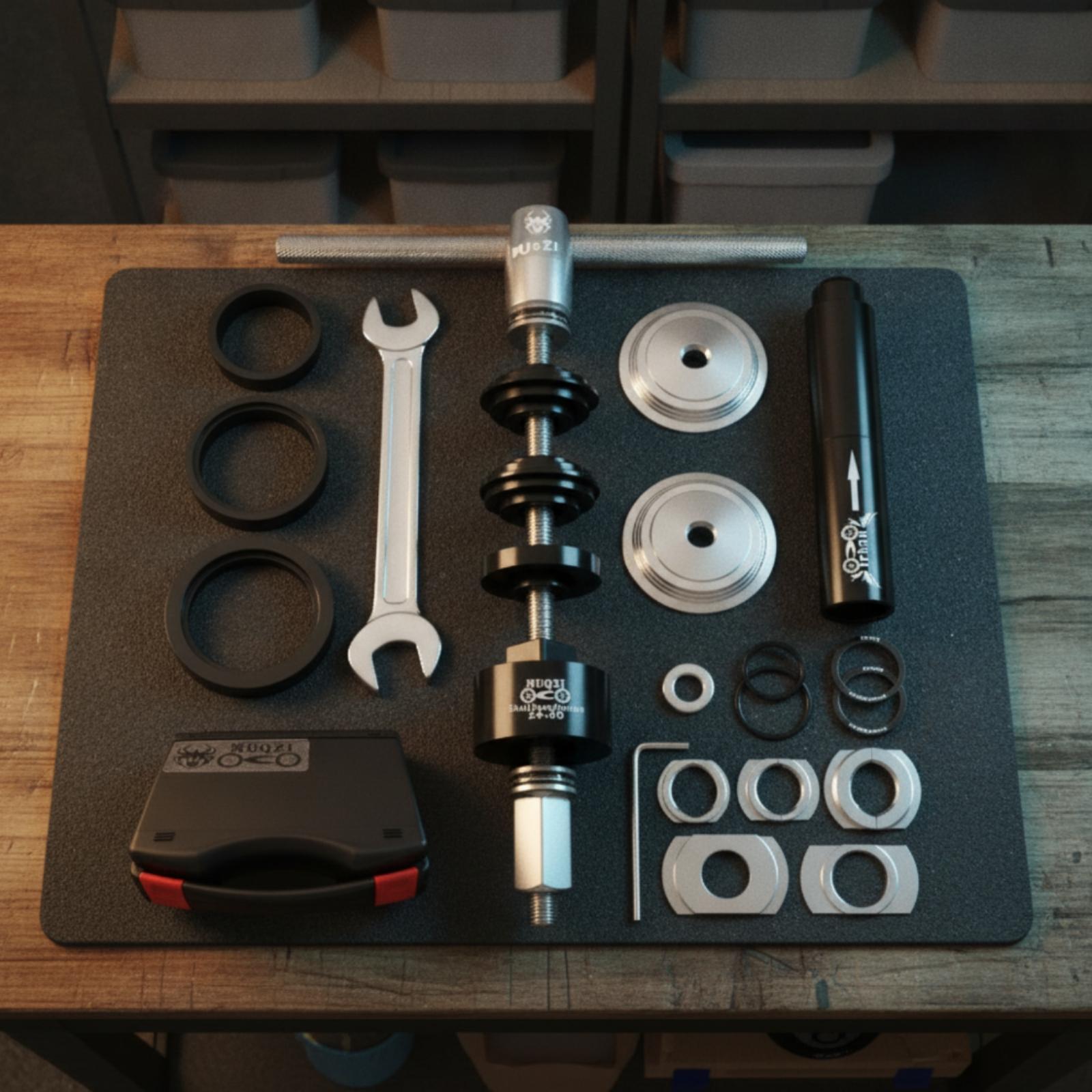 Workshop Tools Kit - ชุดเครื่องมือกดลูกปืนจักรยานแบบมืออาชีพสำหรับถอดและติดตั้งถ้วยกระโหลกพร้อมอะแดปเตอร์ ชุดอุปกรณ์สำหรับศูนย์บริการจักรยาน