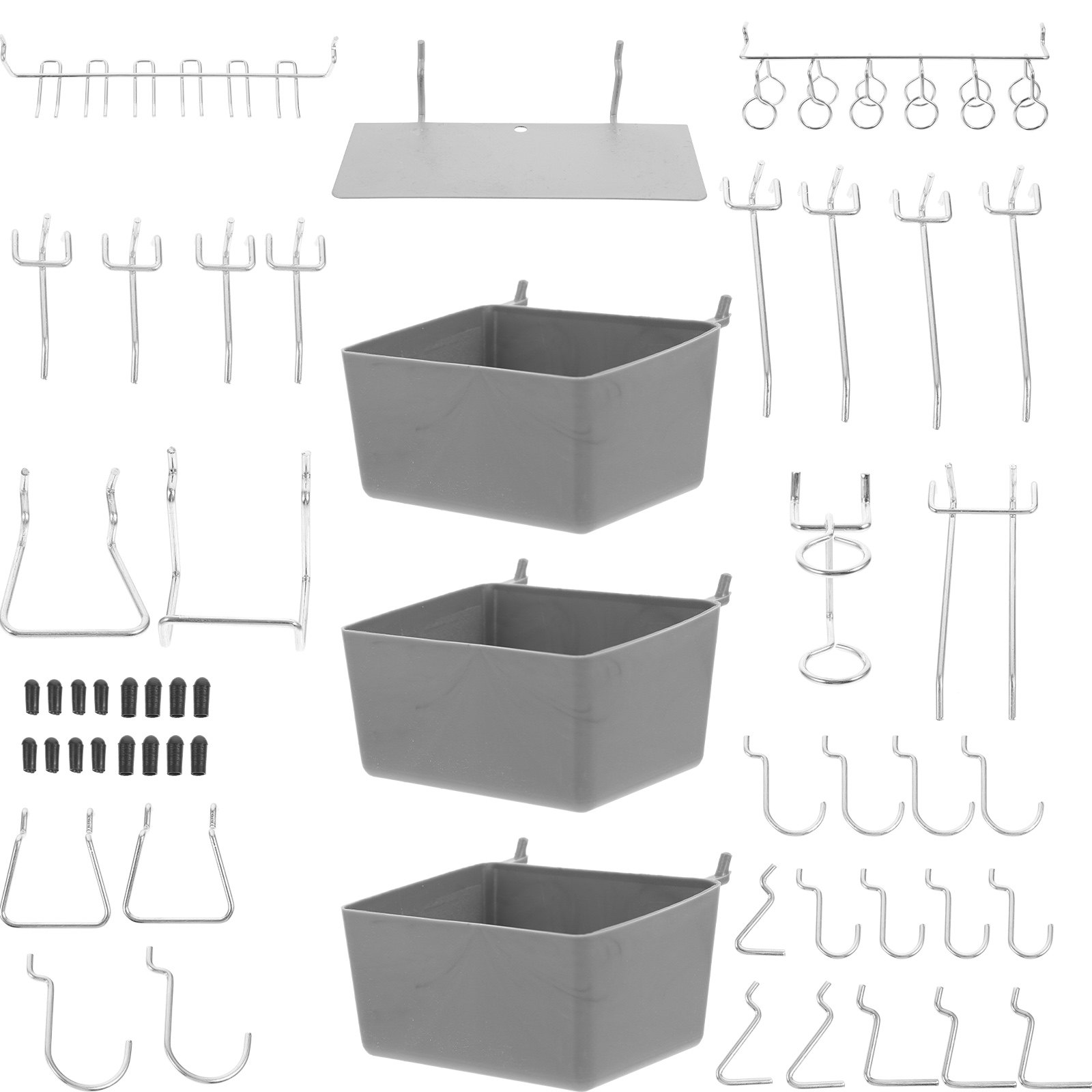 Workshop Tools Kit - ชุดอุปกรณ์จัดระเบียบตะขอแขวนสำหรับเพ็กบอร์ด 140 ชิ้น ทนทาน อุปกรณ์แขวนอเนกประสงค์ กล่องเก็บของสำหรับโรงรถและเวิร์กช็อป
